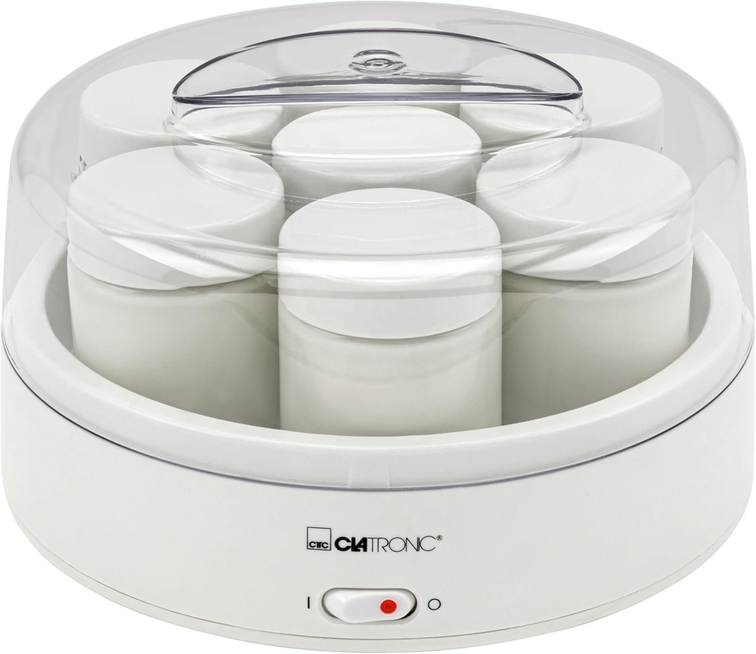 Yogurtera barata para aprender a hacer yogur casero en tarros de vidrio.